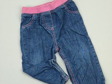 jeansy z bawełny: Spodnie jeansowe, F&F, 12-18 m, stan - Dobry
