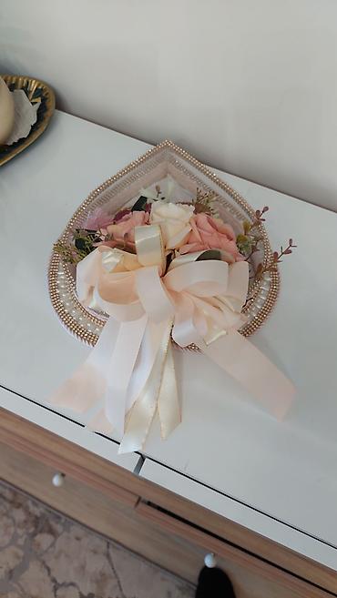 Toy paltarları və aksesuarları: Xına dəsti /nişan dəsti – nişan üçün üzük qabı və lent qayçısı. - — 7