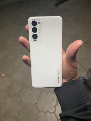 рассрочку телефоны: Tecno Camon 18, Колдонулган, 128 ГБ, түсү - Ак, 2 SIM