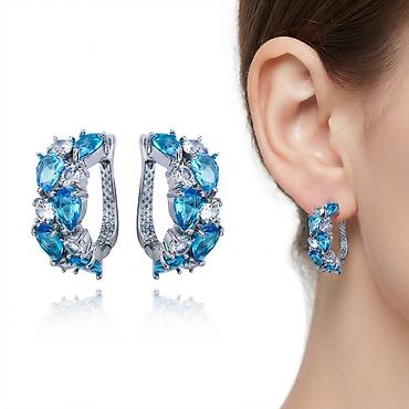 Серьги сөйкөлөр У с кристаллами Swarovski — элегантное украшение at lalafo.kg Серьги сөйкөлөр У с кристаллами Swarovski — элегантное украшение