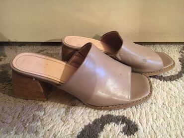 ботильоны без каблука: Размер: 38, цвет - Бежевый, Б/у