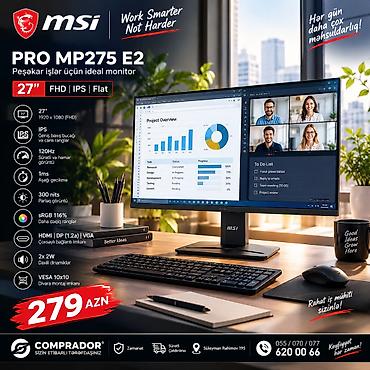 komputer setup: ⚡ MSI PRO MP275 E2 Black – 27” FHD IPS Monitor, 120Hz & 1ms — 1