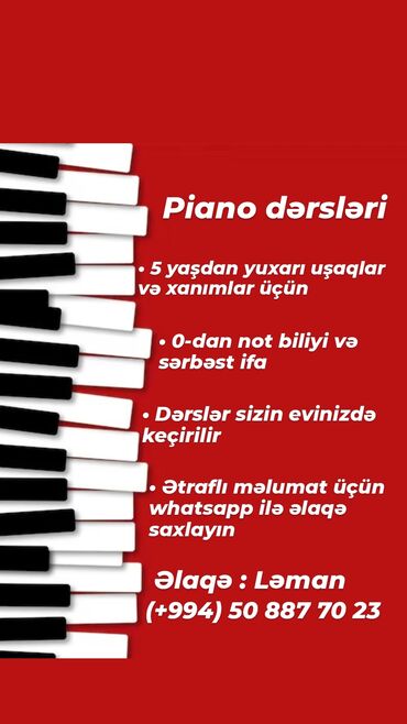 xiaomi redmi not 11 pro: 🎶Fərdi piano dərsləri 🎶5 yaşdan yuxarı uşaqlar və xanımlar üçün 🎶0-dan