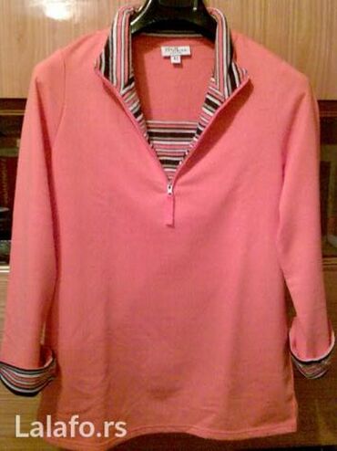 bluze za punije žene: M (EU 38), L (EU 40), Jednobojni, Prugasti, bоја - Roze