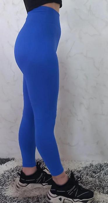 Helanke, biciklistički šortsevi: Ženske sportske helanke – kraljevski plave - Visok struk sa širokim — 4