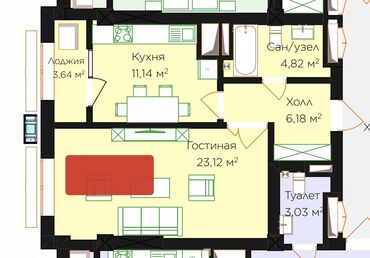 я куплю квартиру: Берилген, Элитка, 1 бөлмө, 49 кв. м