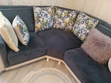 Divanlar: Künc divan, Açılmayan, Bazasız, Vеlur parça, Çatdırılma yoxdur — 9