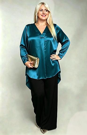 saten bluze: Svilena bluza sa V-izrezom za plus-size dame 2100din Velicine do xxl — 4