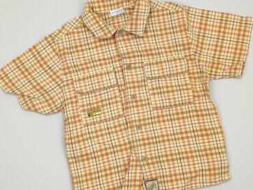 lacoste koszule: Koszula 5-6 lat, stan - Bardzo dobry, wzór - Kratka, kolor - Pomarańczowy
