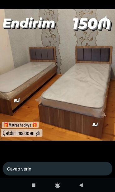 Sifarişlə çarpayılar: Birnəfərlik, Bazasız, Pulsuz matras, Siyirməsiz, Sadə laminat — 5