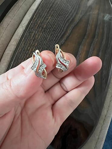 Другие ювелирные изделия: 1-Серьги СССР, вес 6,19 очень красивые, редкие, камни муассанит — 11