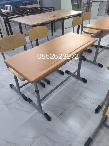 Uşaq masaları: Oğlan və qız üçün, Yeni, Siyirməsiz, Bağça masası, Stullar ilə — 3