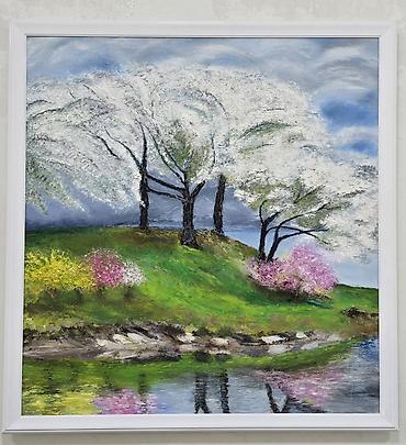 Ev üçün dekor: “Baharın Gəlişi” – S.Ağaqızı - Ölçü: 80x90 sm - Material: bahalı — 1