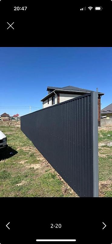 Металлические заборы: Металлический забор, Полимерный профнастил, Двусторонний, Новый, Гарантия, Бесплатный выезд — 1