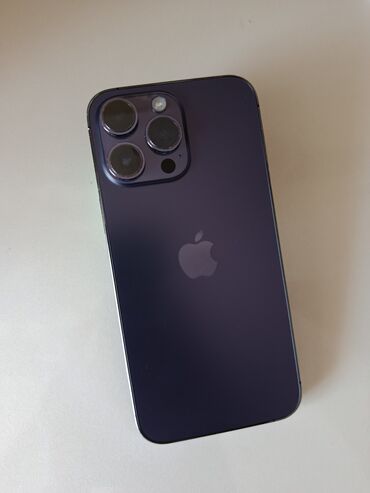 iphone xoş max: IPhone 14 Pro Max, 1 TB, Deep Purple, Qırıq, Barmaq izi, Simsiz şarj