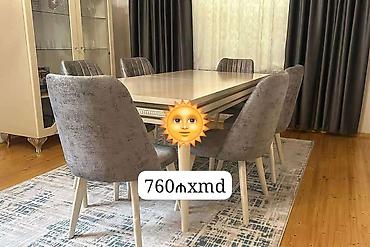 Sifarişlə ev mebeli: Dördbucaq masa, Qonaq otağı üçün, 6 nəfər — 1