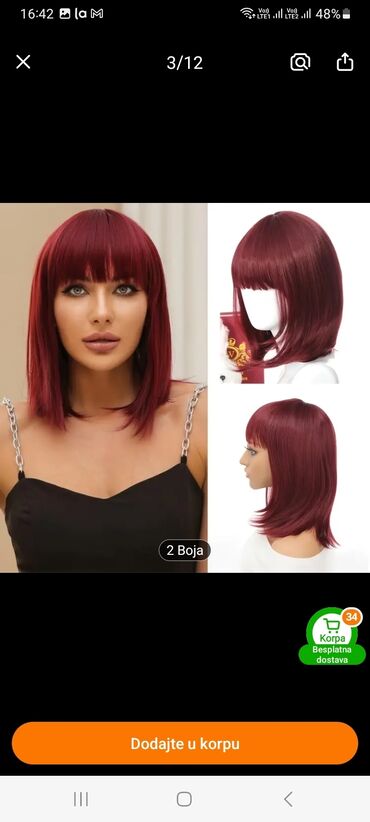 Perike i klipse: Kratka bob perika sa šiškama, dizajnirana da pruži prirodan izgled i — 10