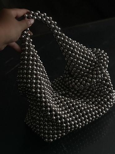 серебряные: Сумка из декоративных бусин ручной работы - Необычный дизайнерский — 10