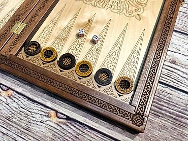 Нарды: Нарды деревянные "Кыял" с национальным орнаментом . - Корпус-книга — 6