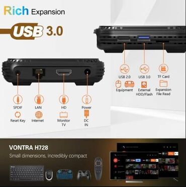 DVD i Blu-ray plejeri: Android TV Box - VONTAR H728 Allwinner- 4/64GB - 8 jezgara procesor — 13