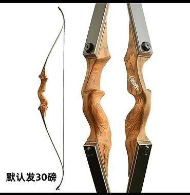 Луки и рогатки для охоты: Изогнутый лук от JUNXING ARCHERY с рукоятью из серого дерева и темными — 7