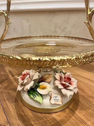 gilan pastellik parcalar: Tort və şiriniyyat qabı, rəng - Qızılı, Xrustal, İtaliya — 5