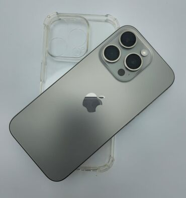 Apple iPhone: IPhone 15 Pro, Б/у, 256 ГБ, Natural Titanium, Защитное стекло, Чехол, Стилус, 1000 %