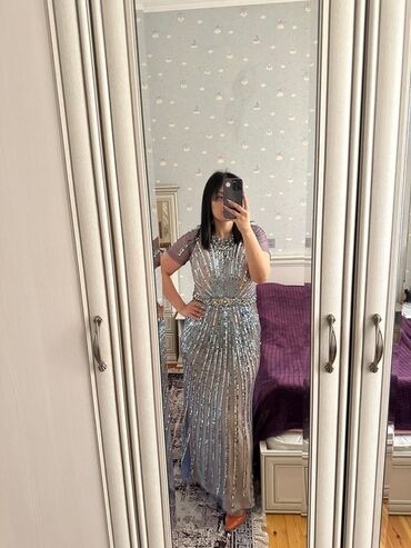 Ziyafət donları: Qadın ziyafət geyimləri paketi – 4 model 1) Gümüşü parıltılı ziyafət — 9