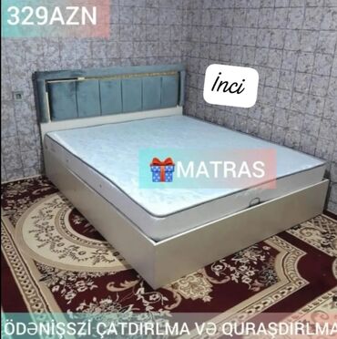 Çarpayılar: Yeni, İkinəfərlik çarpayı, Bazasız, Matras ilə, Siyirməsiz, Azərbaycan — 18