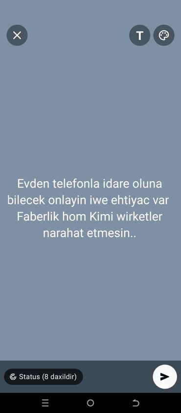 Təhsil, elm: Evdən telefonla idarə oluna bilən onlayn iş imkanı təklif olunur. Bu