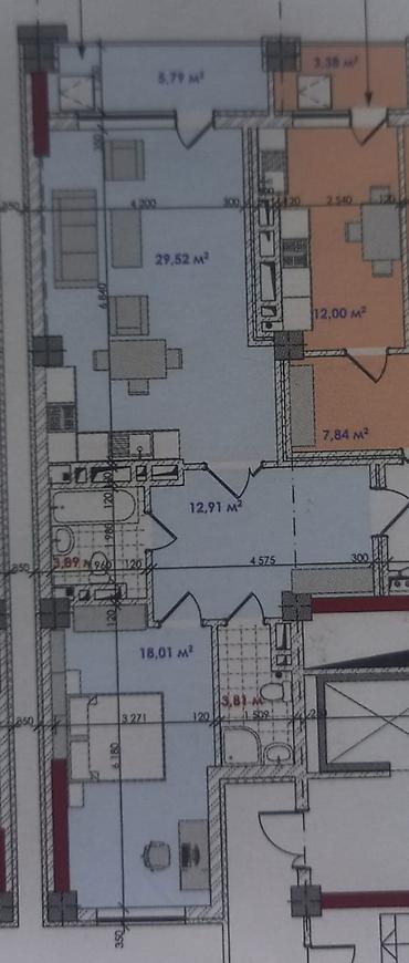 Продажа квартир: 2 комнаты, 74 м², Асанбай мкр Элитка, 3 этаж, ПСО (под самоотделку) — 4