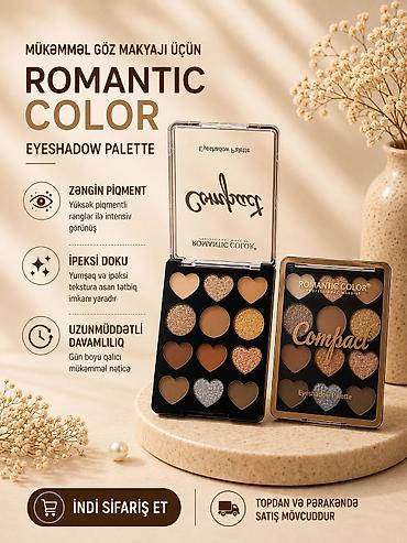 ROMANTIC COLOR Eyeshadow Palette - Göz makiyajı üçün peşəkar ten lalafo.az -da ROMANTIC COLOR Eyeshadow Palette - Göz makiyajı üçün peşəkar ten