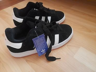 campus: Qara rəngli, ağ zolaqlı, Adidas Campus idman ayaqqabıları — 2