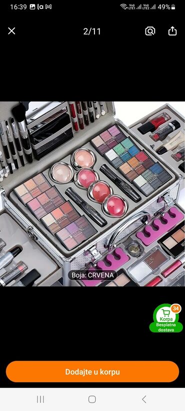 Šminka: Profesionalni kozmetički set šminke spakovan u prenosivi kofer — 10