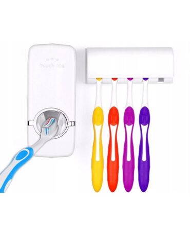 держатель для зубных щеток и пасты настенный: Дозатор для зубной пасты и подставка для зубных щеток