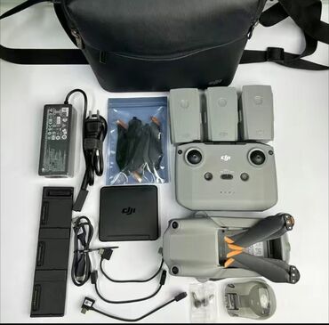 стралная машына: Dji air 2s
 3 батареи 
зарядник 
сумка
НД фильтры 
пульт рс
