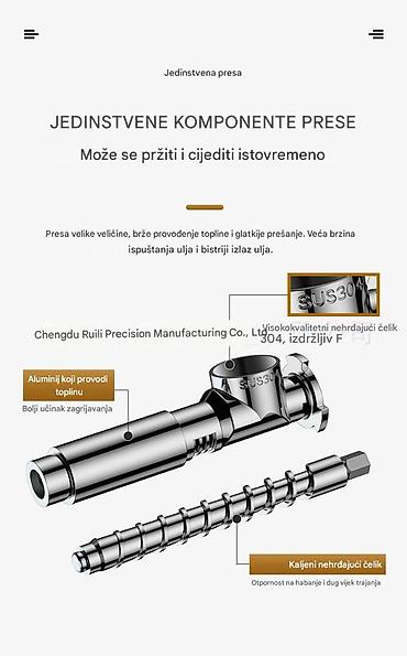 Ostali kuhinjski aparati: Električna presa za ulje – nerđajući čelik, digitalna kontrola - — 10
