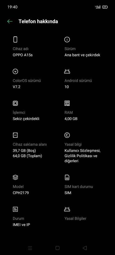 Oppo A15s, 64 GB, rəng - Qara