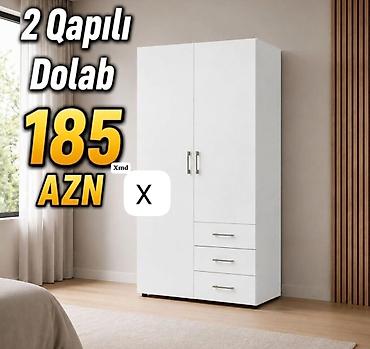 2 qapılı dolab – 185 AZN - Rəng: ağ - Dizayn: minimalist, düzbucaqlı