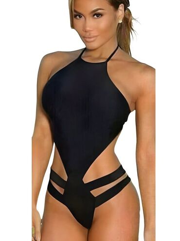 sinsay jednodelni kupaci: S (EU 36), Lycra, Single-colored, color - Black