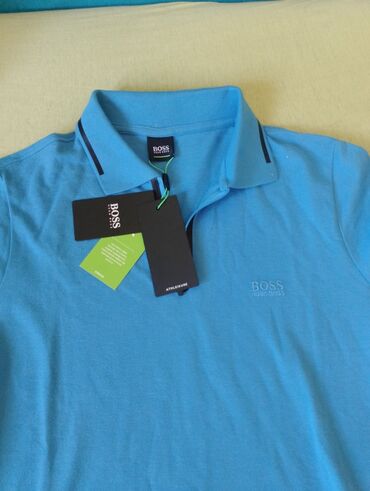 merino majica: T-shirt Hugo Boss, M (EU 38), color - Light blue