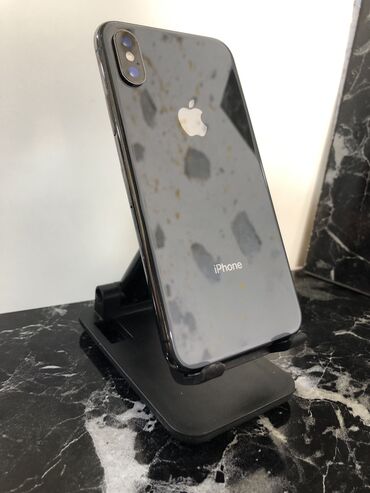 Apple iPhone: IPhone X, Б/у, 64 ГБ, Jet Black, Защитное стекло, Чехол, 100 %