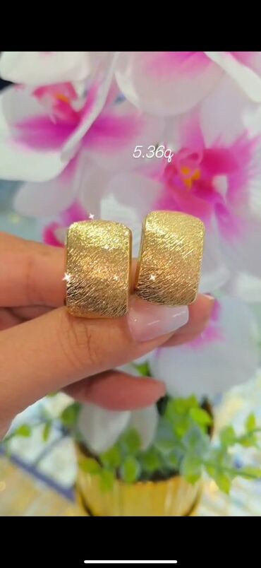 Sırğalar: Sırğa, Sarı qızıl, 585 Əyar, 123 g, Ödənişli çatdırılma, Ünvandan götürmə — 10