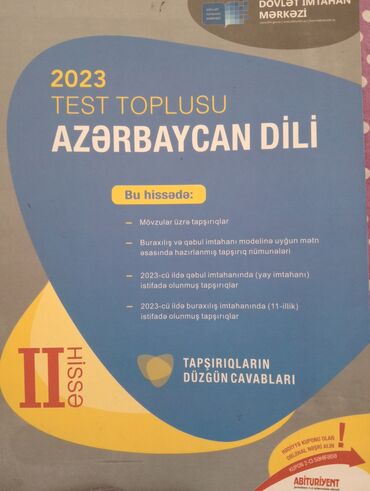 azerbaycan dili test toplusu 2023 pdf: Azərbaycan dili 11-ci sinif, 2023 il, Pulsuz çatdırılma