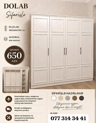 tankdakı qarderob: Yataq otağı üçün, Qarderob, Açılan, 6 qapı — 1