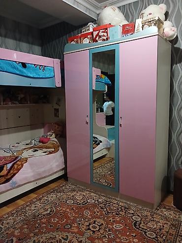 Uşaq mebeli: Uşaq otağı üçün iki mərtəbəli dəst – çarpayı + paltar şkafı - — 2
