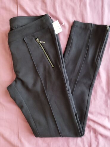 брюки размер м: Повседневные брюки, Зауженные, Средняя талия, Осень-весна, S (EU 36)