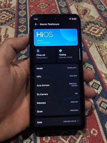 samsung a30 kontakt home: Tecno Pova 5, 256 GB, rəng - Göy, Barmaq izi — 1