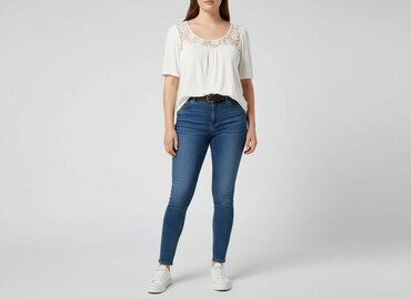 białe bluzki allegro: Women's blouse, size 2XL