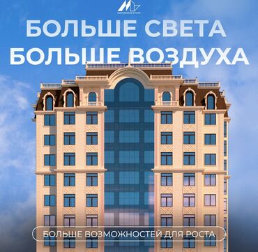 квартира берилет ак босого: 1 бөлмө, 57 кв. м, Элитка, 12 кабат, ПСО (өзү оңдоп түзөтүп бүтүү үчүн)